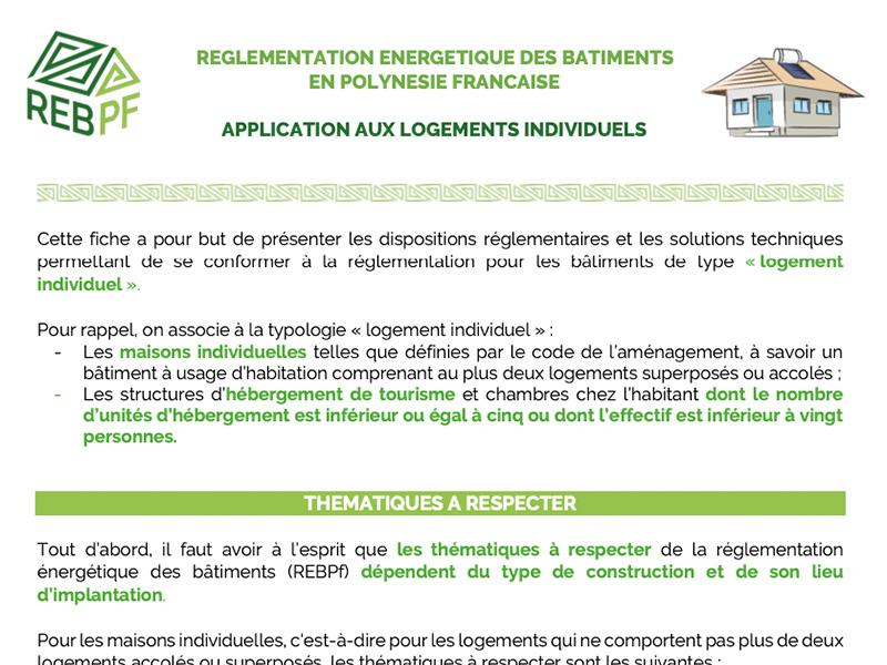 GUIDE LOGEMENT INDIVIDUEL VERSION DÉTAILLÉE